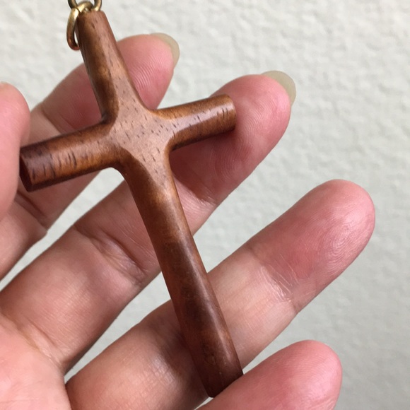Hand Crafted Jewelry Hawaiian Koa Wood Cross Pendant Poshmark